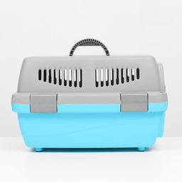 Переноска пластиковая Неон 48х32х29,5 см, вес животного до 12 кг, серо-голубая - Пижон фото 3