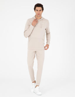 Bej Jogger Fit Pa_as_ Lastikli Pamuk Kar___ml_ E_ofman Alt_