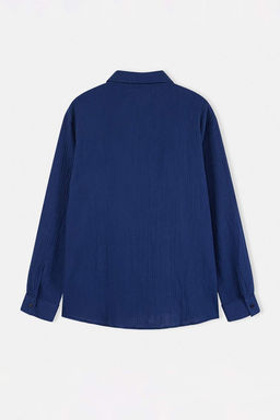 Lacivert Regular Erkek Buyuk Beden Gomlek TMNSS26AX00004 - Trendyolmilla фото 6