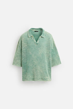 WASHED KNIT POLO SHIRT - Zara фото 7