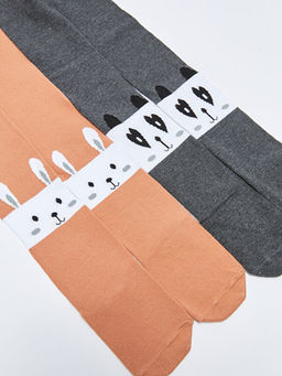 Desenli K?z ?ocuk K?lotlu ?orap 2li - Waikiki фото 2