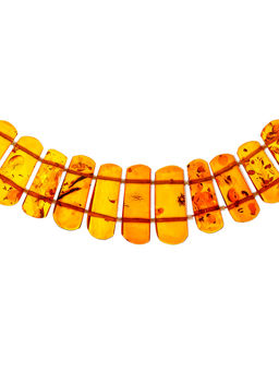 Колье из натурального янтаря Пластинки коньячные