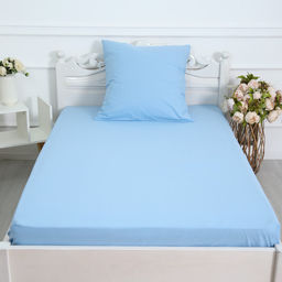 Комплект 1.5сп Голубой 4 (простыня 150х215см, наволочка 70х70см) бязь, 120г/м, хл100% - Атра фото 2