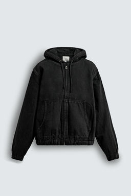 DENIM JACKET WITH FAUX SHEARLING HOODIE - Zara фото 6