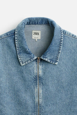 ZIPPED DENIM SHIRT - Zara фото 8