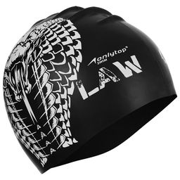 Шапочка для плавания взрослая ONLYTOP Outlaw, силиконовая, обхват 54-60 см