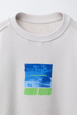 PRINTED SWEATSHIRT WITH LABEL - Zara фото 3