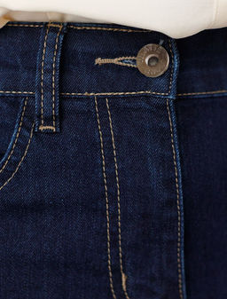 Джинсы Vilatte клеш из денима темно-синий  фото 5