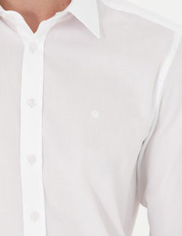 Белая приталенная рубашка с длинным рукавом - Cacharel фото 7