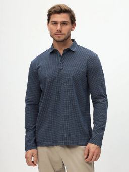 Джемпер мужской с воротником поло GREG G155-TD1246-LT6954 (синий)  фото 7