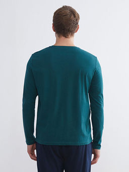 Bisiklet Yaka Bask?l? Erkek Pijama ?st