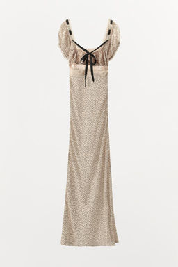 POLKA DOT PRINT DRESS WITH CONTRAST BOW - Zara фото 5
