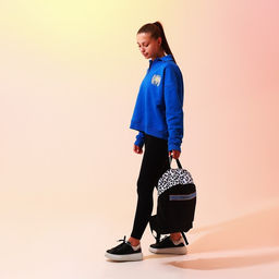 Рюкзак школьный текстильный Awesome, 46×30×10 см, вертикальный карман, чёрный