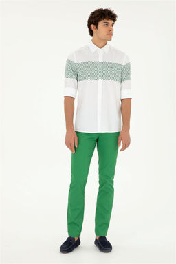 U. S. Polo Assn / Мужская зеленая рубашка с длинным рукавом - U.s. polo assn фото 4