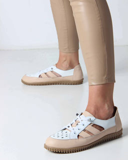 Слипоны 165.8000be. белый-бежевый