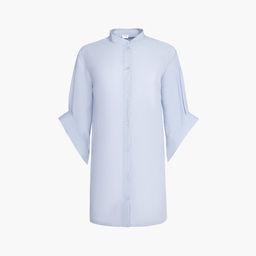 Блузка женская MINAKU: Casual collection с коротким рукавом, размер 46, голубая