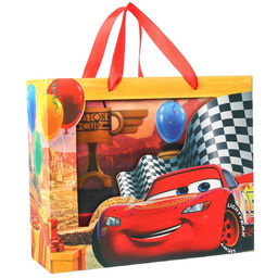 Пакет подарочный, 31×26×11 см, упаковка, Тачки