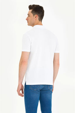 Мужская белая базовая футболка с воротником-поло - U.s. polo assn фото 5