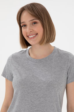 Kad_n Gri Melanj Basic Ti__rt Sepette S_rpriz _ndirim - U.s. polo assn фото 2