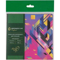 Цена за 2 шт. Бумага для скрапбукинга и аппликаций "Абстракция" 6л., 15*15см (БС-22872, "Greenwich Line")