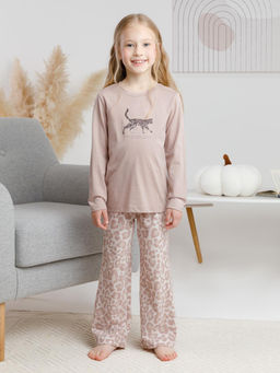 Пижама Crockid К 1623 кофейный нежный леопард из хлопка