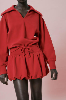 MAXI COLLAR CROPPED SWEATSHIRT - Zara фото 3