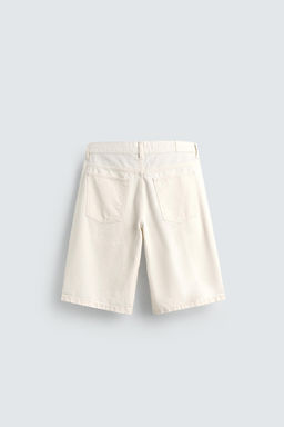 BERMUDA DENIM BAGGY FIT / Blanco roto - Zara фото 8