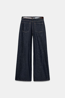 Z1975 HIGH-WAIST WIDE-LEG BELTED JEANS - Zara фото 3