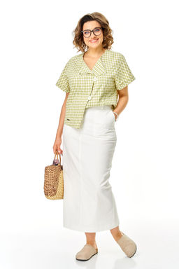 Костюм Michel Chic 1422 джинс, оливка  фото 5