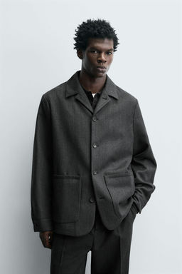 100% WOOL OVERSHIRT WITH POCKETS - Zara фото 2