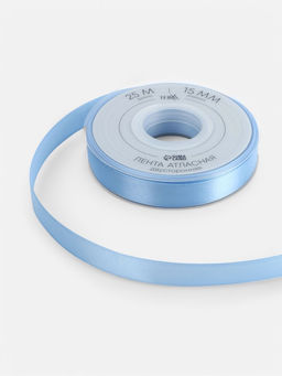 Лента атласная TEIRA, двухсторонняя, 15 мм, 25±1 м, светло-голубая №332