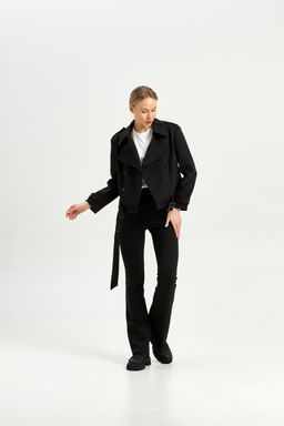 Полупальто женское демисезонное 25999 (пепельный/ёлочка) - Kankan фото 49