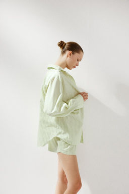 OVERSIZE STRIPED POPLIN SHIRT - Zara фото 12