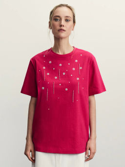 Футболка со стразами / Zarina фото 3