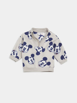 Dik Yaka Mickey Mouse Desenli Polar Erkek Bebek Sweatshirt ve E?ofman Alt? 2li Tak?m - Waikiki фото 2