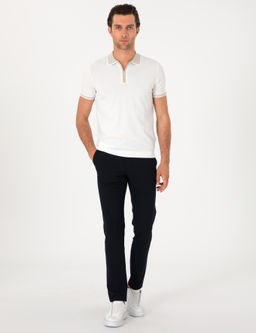 Lacivert Slim Fit Kanvas Pantolon