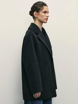 Полупальто свободного силуэта со спущенным плечом / Zarina  фото 5