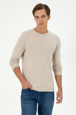 Erkek Slim Fit Bisiklet Yaka Ta_ Kazak