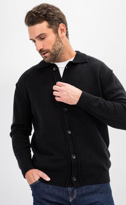 Кардиган мужской однотонный F310-0513 чёрный - Fine joyce фото 2