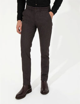 Kahverengi Slim Fit Kanvas Pantolon