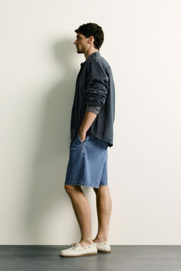 CAMISA RELAXED FIT 100% LINO / Marino - Zara фото 4