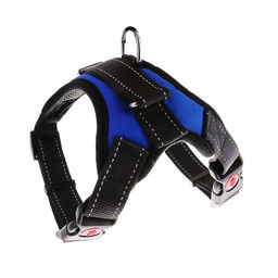 Шлейка К7 мягкая светоотражающая, размер М, ОГ 52-66 см, вес 9,5-17,5 кг, синяя - Пижон фото 3