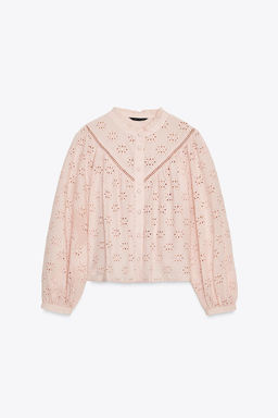 SHIRT WITH CUTWORK EMBROIDERY - Zara фото 6