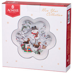 ТАРЕЛКА AGNESS С НОВЫМ ГОДОМ! ФИГУРНАЯ 20*2,5 СМ  фото 2