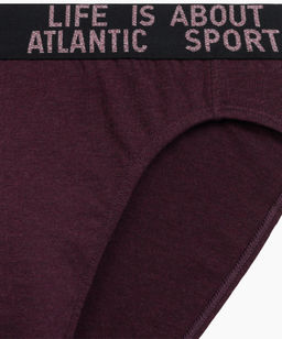 ATLANTIC 3MP-209 Трусы спорт Melange - набор 3 шт. зеленый меланж + винный меланж + голубой меланж  фото 5