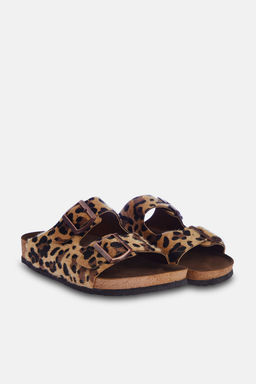 Trendyol Shoes Cok Renkli Leopar Desenli Kahverengi Cift Tokal? Kad?n Terlik TAKSS24TE00004 - Trendyolmilla фото 7