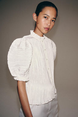 BLUSA PLISADA ZW COLLECTION / Crudo