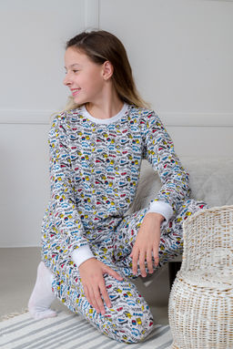 Пижама подростковая из кулирки пенье на манжетах Дрёма графити - Амадэль фото 28