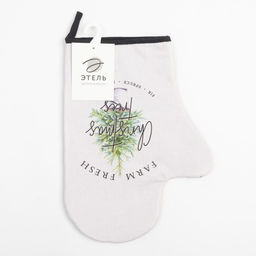 Варежка-прихватка Christmas trees 20х28 см, саржа, 100% х/л, ватин 250 г/м2 - Этель фото 4