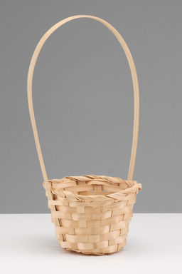 Цена за 2 шт. Корзина плетёная, 13×13×9.5 см, ручка h=21 см, бамбук, натуральный цвет, Greengo